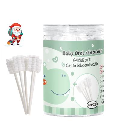48PCS Baby Toothbrush, Newborn or Baby Tongue Cleaner, Disposable Baby Gum Cleaning Gauze, Oral Cleaning Care, Suitable for 0-36 Months Baby (1Pack) 48 Count (Pack of 1)