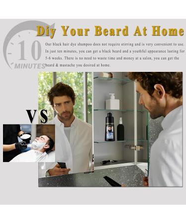 Black Beard Dye & Conditioner - 3-in-1 Grey Reducing Shampoo for Healthy Mustache & Beard Care - Buy Online on GoSupps.com