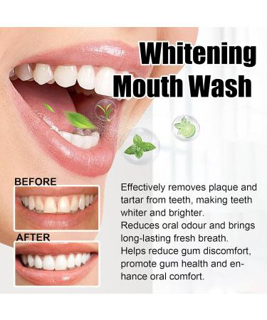 Coconut Mint Mouthwash for Whitening Teeth & Fresh Breath | Gum Care Set + Tongue Scraper | 100 ml - Buy Online on GoSupps.com