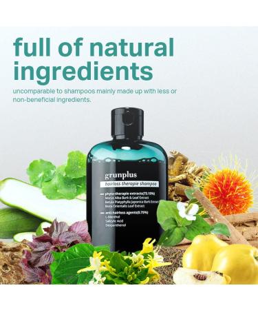Grunplus Organic Hair Loss Shampoo | 8.45 fl oz | Promotes Hair Growth & Regrowth | Herbal Essences for Scalp Nutrition | Removes Sebum & Relieves Itching - Buy Online on GoSupps.com