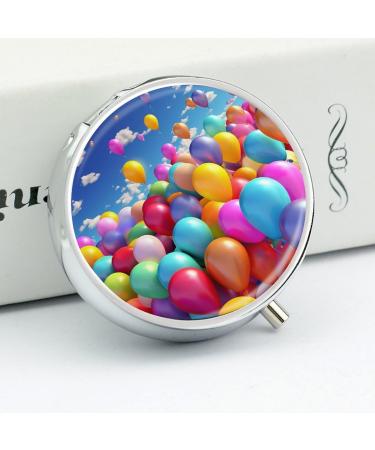 Travel-Friendly 3 Compartment Pill Box | Colorful Balloon Design | Portable Medicine Organizer for Purse & Pocket - Buy Online on GoSupps.com