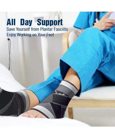 Plantar Fasciitis Sock with Arch Support for Effective Foot Pain Relief | Compression Sleeve for Achilles Tendon, Ankle Brace | Alleviates Swelling, Heel Spurs, Joint Pain - Grey - Buy Online on GoSupps.com