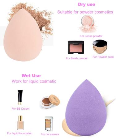 Makeup Sponge Blender Set of 4 Pcs + Foundation Brush | Mocarheri Soft Sponge for Liquid Foundation, Creams, Powders | Latex-Free Wet/Dry Sponge | Multicolor - Buy Online on GoSupps.com