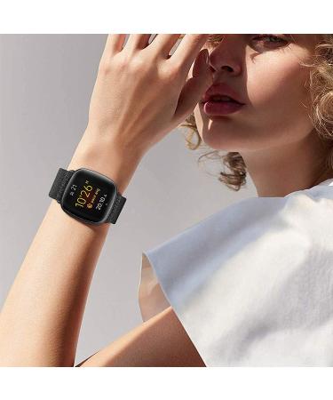 Fitbit Versa 3/Sense Nylon Elastic Watch Band - Black | Adjustable Replacement Wristband by Fintie - Buy Online on GoSupps.com