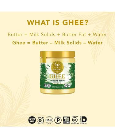 4th & Heart Original Grass Fed Ghee Butter (2 x 16oz Jars) - Keto, Non-GMO, Certified Paleo - 32 Ounce (Pack of 2) - Buy Online on GoSupps.com