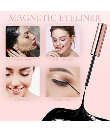 10 Pairs Magnetic Eyelashes & 2 Tubes of Eyeliner Kit - Waterproof & Reusable False Lashes - Easy to Apply & Long Lasting - No Glue Needed - Natural Look - With Applicator - Buy Online on GoSupps.com
