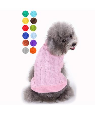 Small dog sweater warm pet sweater cat sweater dog sweatshirt clothing coat clothing for small dogs & kitten rosa l