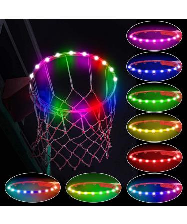 Led Lights Basketball Hoop,Remote Control Basketball Rim LED Light,Super Led Light with 16 Colors , Waterproof,Super Bright to Play at Night Outdoors ,Good Gift for Kids Training and Playing at Night