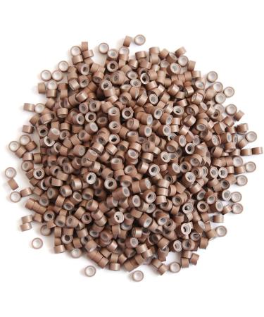 1000pcs 5.0X3.0X3.0mm Silicone Micro Rings Links Beads for Hair Extensions (Light Brown) 1000 pieces Light Brown - Buy Online on GoSupps.com