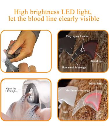 PSGS Dog Nail Scissors Pet Nail Clippers Cutter Grooming Electric Claw Scissors Cat Dog Products with Led Light Claw Nail Scissors - Buy Online on GoSupps.com