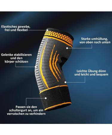 Buy Adjustable Compression Elbow Bandage for Men & Women - Tennis Elbow Golf Elbow Support Arthritis Relief - 1 Piece (Orange Size S) - International Shipping Available - Buy Online on GoSupps.com