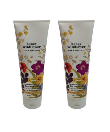 Bath and Body Works Gift Set of of 2 - 8 oz Body Cream - (Honey Wildflower) Full - Buy Online on GoSupps.com