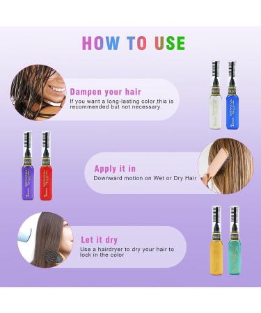 Temporary Hair Colour Hair Chalks for Girls 8 Coloured Hairspray Hair Dye Comb Temporary Hair Colour Washable for Kids Men and Woman Birthday Makeup Halloween Christmas Cosplay Party - Buy Online on GoSupps.com