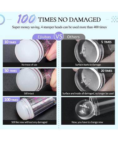 French Tip Nail Stamp Kit - Ejiubas Professional Silicone Nail Stamper Set with 2 Replaceable Heads & Scrapers - Buy Online on GoSupps.com