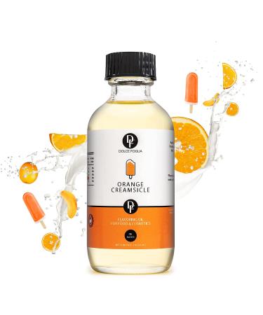 Dolce Foglia Orange Creamsicle Flavoring Oil - 2 Oz | Multipurpose Extract for Candy Making, Baking, Lip Balm, Ice Cream | All Natural, Ultra Concentrated - Buy Online on GoSupps.com