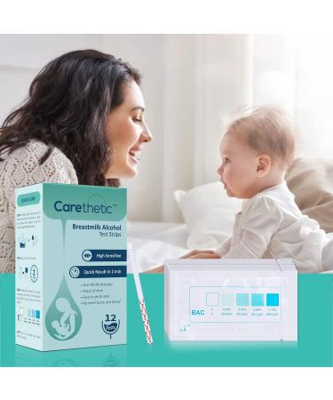 Carethetic Alcohol Detection Strips for Breast Milk - Highly Sensitive Alcohol Test for Breastfeeding Moms - 2 Min Results (12 Count) - Buy Online on GoSupps.com
