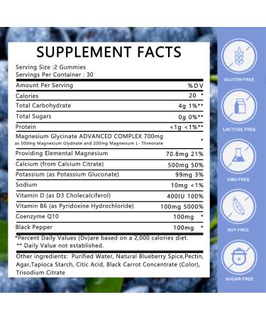 Nature s Rhythm Magnesium Gummies 800mg - 65 Ct | Magnesium Glycinate Supplements for Relaxation Stress Relief and Sleep for Adults & Kids - Buy Online on GoSupps.com