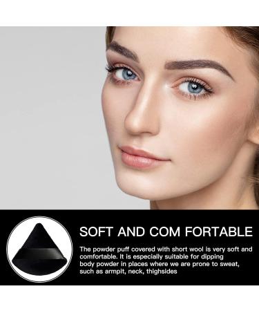 12 Pcs Powder Puff Makeup Triangle Powder Puff Soft Powder Puffs Sponge Reusable Makeup Triangle Sponges with Strap for Loose Powder Body Eyes Cosmetic Foundation Wet Dry Makeup Tool Black - Buy Online on GoSupps.com