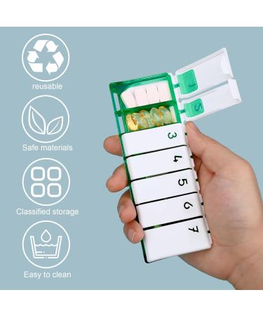 Shop Weekly Pill Organizer | 7-Day Travel Pill Box for Vitamins Supplements & Medicines - Push-to-Open Design - Buy Online on GoSupps.com