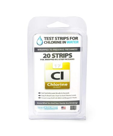 Easy Chlorine Test Strips - Results In Seconds - Foil Wrapped To Keep Fresh, 20 Strips