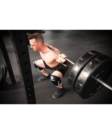 Gymreapers 7MM Knee Sleeves (1 Pair) with Gym Bag - Compression Brace for Squats, Fitness, Weightlifting, Powerlifting - Men & Women - 1 Year Warranty (Large) Black/White - Buy Online on GoSupps.com