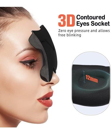 Premium 3D Contoured Sleep Eye Mask for Men & Women - Light Blocking Soft Comfort Blindfold for Travel & Yoga - Perfect for Naps - Buy Online on GoSupps.com