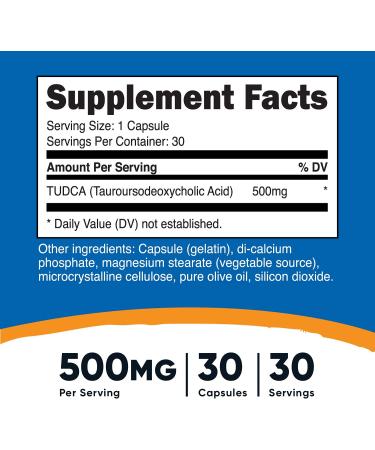 Nutricost Tudca 500 mg - 30 Capsules | Liver Support & Detox Supplement - Buy Online on GoSupps.com