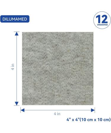DILUMAMED Silver Calcium Alginate Wound Dressing 4x4 (Pack of 12) - High Absorption Bandage for Bed Sores, Pressure Sores, Leg Ulcers, Diabetic Foot Wound Care - Buy Online on GoSupps.com