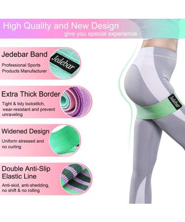 Jedebar Non-Slip Fabric Booty Bands - Green-Light Resistance for Glutes, Hips, Legs - Yoga, Pilates, Exercise - 3 Strength Levels - Physiotherapy and Recovery - Buy Online on GoSupps.com