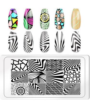 KAAGEE 5Pcs Geometry Nail Stamping Plates Set with Stamper and Scraper - Nail Art Design Template for Unique Nail Designs - Buy Online on GoSupps.com