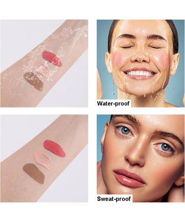 Liquid Contour Liquid Highlighter Liquid Blush with Face Brush Long Lasting Smooth Lightweight Smudge Proof Contour+Blush+ Highlighter 2#+4#+7# 3.33 ml (Pack of 3) - Buy Online on GoSupps.com
