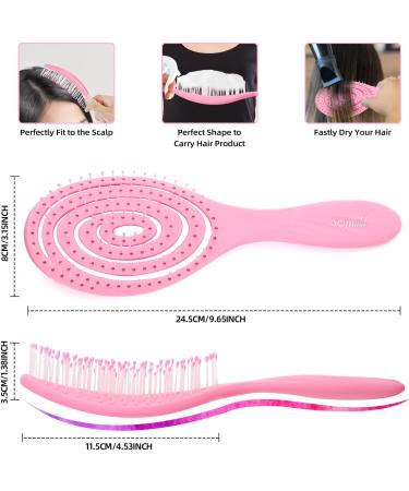 2 Pcs Bio-Friendly Detangling Brush Set for All Hair Types - Men, Women, Kids | Gentle Detangler for Wet & Dry Hair, Curly, Straight, Natural Hair - Glide Through Tangles with Ease - Buy Online on GoSupps.com