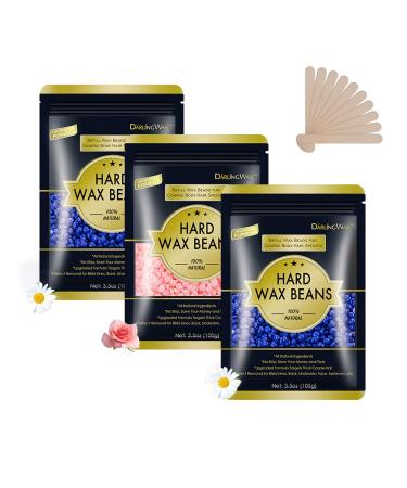 Wax Beads for Hair Removal 0.75lb, Hard Wax Beans, Coarse Hair Waxing Beads for Face, Eyebrow, Bikini Brazilian, Legs, Armpit, Back and Chest, At Home Waxing Beans for Women Men (Chamomile)