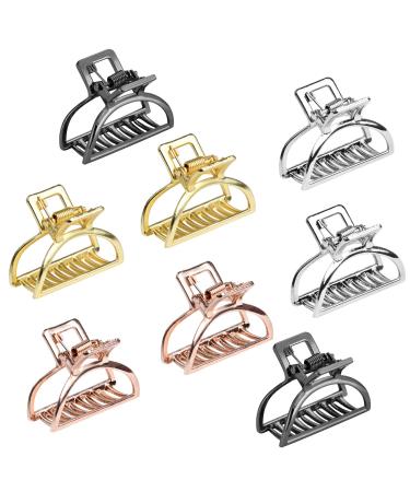 Small Hair Clips Akamino Metal Hair Claw Clips Hair Accessories for Women Half Bun Hairpins for Thick - 8 Pack