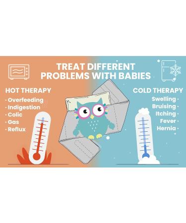 Colic Calm Baby Heating Pad Belly Band for Newborns - Relieve Gas and Reflux with Superse Warm Aroma Stomach Band - Blue Owl Design - Buy Online on GoSupps.com