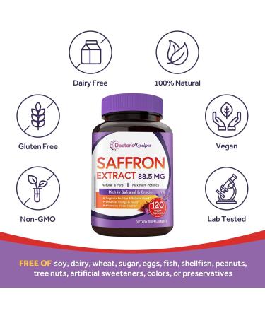 Doctor's Recipes CoQ10 + Saffron Bundle (Pack of 2) | CoQ10 200mg Supplement (Item 1) & Saffron Extract Supplement (Item 2) | 240 Softgels + 120 Capsules - Buy Online on GoSupps.com