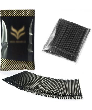 Pure Vie 100 Pieces Disposable Lip Brushes Lipstick Gloss Wands Applicator Makeup Tool Kits Black - Buy Online on GoSupps.com