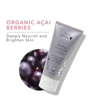 100% Pure Acai Pulp Facial Scrub - Organic Exfoliating Face Wash (2 Fl Oz) | Best for Radiant Skin | International Shipping - Buy Online on GoSupps.com