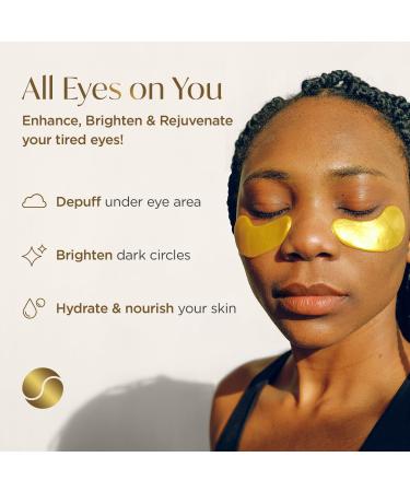 Plantifique 24K Gold Under Eye Masks - Anti Wrinkle Patches for Dark Circles & Puffiness (20 Pairs) - Buy Online on GoSupps.com