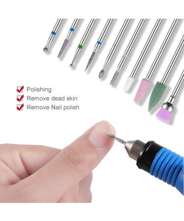 10 Professional Diamond Nail Bits Set | Tungsten Steel Cuticle Remover & Manicure Tools for Perfect Nail Care - Buy Online on GoSupps.com