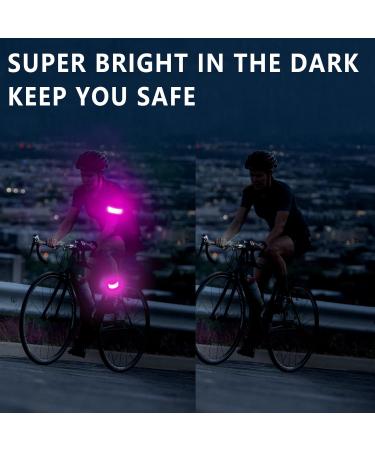 PEAKFIRE 2 Pack USB-C Rechargeable Safety Lights for Runners 360 Reflective LED Bracelets Armbands Reflectors for Walking at Night Pink(2 Pack) - Buy Online on GoSupps.com