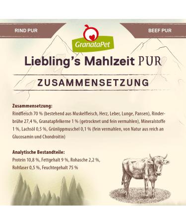 Granatapet Liebling's Meal Pure - Grain-Free Wet Dog Food (6 x 800g) | High Meat Content & Quality Oils - Buy Online on GoSupps.com