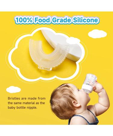 Baby Toothbrush for 6+ Months to 6 Years - Food Grade Silicone Bristles - U Shaped Infant & Toddler Training Toothbrush - Blue - Buy Online on GoSupps.com