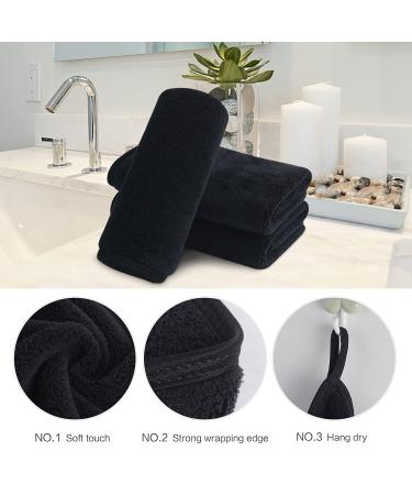 Sinland Reusable Makeup Remover Cloth 12x12 Inch Black - 6 Pack | Ultra Soft Washcloths for Women and Baby - Buy Online on GoSupps.com