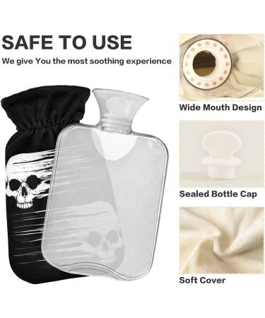 NAANLE Retro Skull Hot Water Bottle - Transparent Hand & Foot Heating Bag for Pain Relief | 1L Heat & Cold Therapy - Buy Online on GoSupps.com