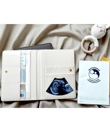 Bl4ckPrint Motherpass Cover | Personalized Synthetic Leather Organizer for Vaccination Pass & Ultrasound Images | Ideal Gift for Pregnant Women (Cream) - Buy Online on GoSupps.com