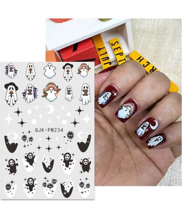 JMEOWIO 9 Sheets Halloween Nail Art Stickers Decals Self-Adhesive Cute Ghost Pink Nail Supplies Nail Art Design Decoration Accessories - Buy Online on GoSupps.com