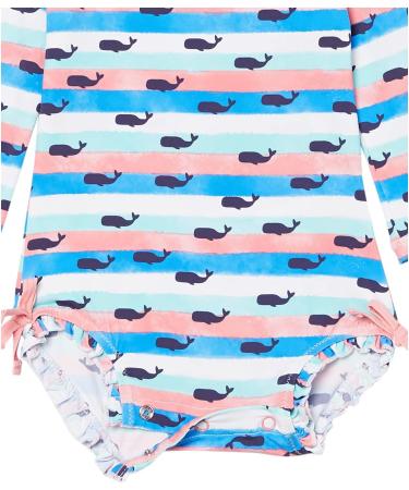 Hatley Baby Girls Rash Guard Set Nautical Whales 6-9 Months - Cute and Protective Swimwear for Your Little One - Buy Online on GoSupps.com