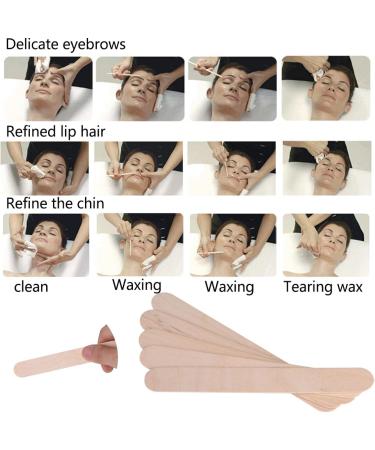 Mavis Laven 100Pcs Wood Waxing Spatula Spatula Disposable Tongue Depressor Body Hair Removal Craft Sticks Waxing Stick - Buy Online on GoSupps.com