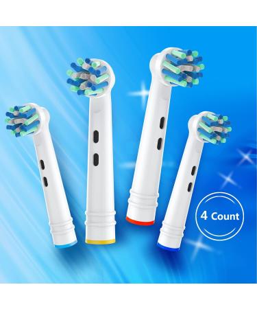 Oral-B Compatible Replacement Toothbrush Heads - 4pcs Round Head for CrossAction - Vitality Plus Accessories - 4 Count - Buy Online on GoSupps.com